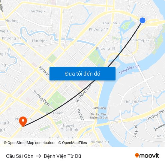 Cầu Sài Gòn to Bệnh Viện Từ Dũ map