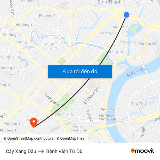 Cây Xăng Dầu to Bệnh Viện Từ Dũ map