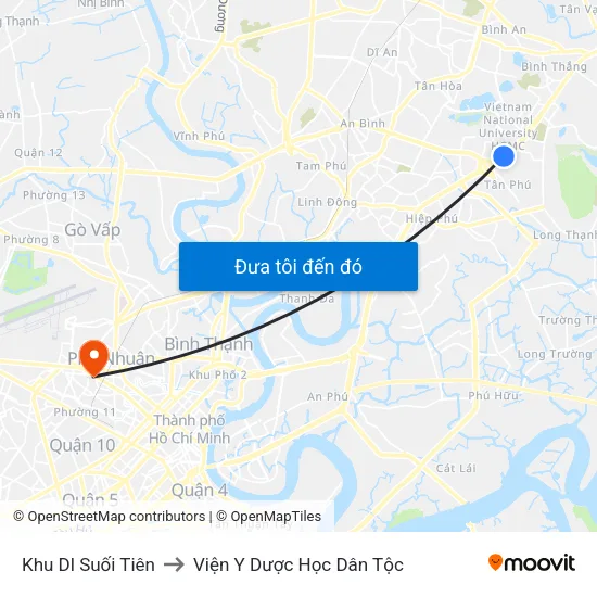 Khu Dl Suối Tiên to Viện Y Dược Học Dân Tộc map