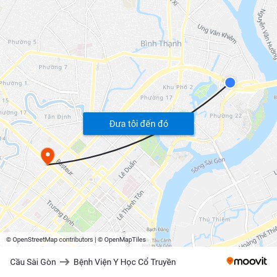 Cầu Sài Gòn to Bệnh Viện Y Học Cổ Truyền map