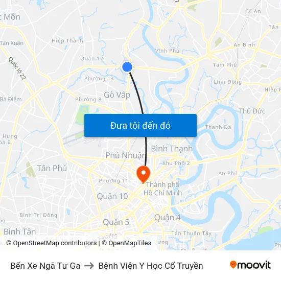 Bến Xe Ngã Tư Ga to Bệnh Viện Y Học Cổ Truyền map