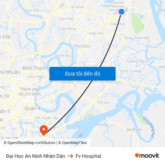 Đại Học An Ninh Nhân Dân to Fv Hospital map