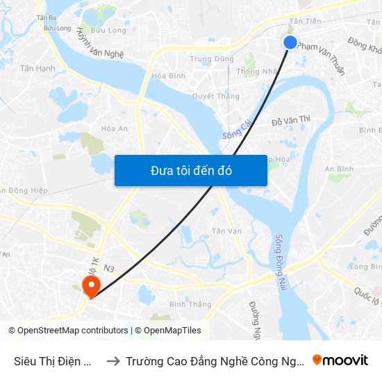 Siêu Thị Điện Máy Chợ Lớn to Trường Cao Đẳng Nghề Công Nghệ Nông Lâm Nam Bộ map