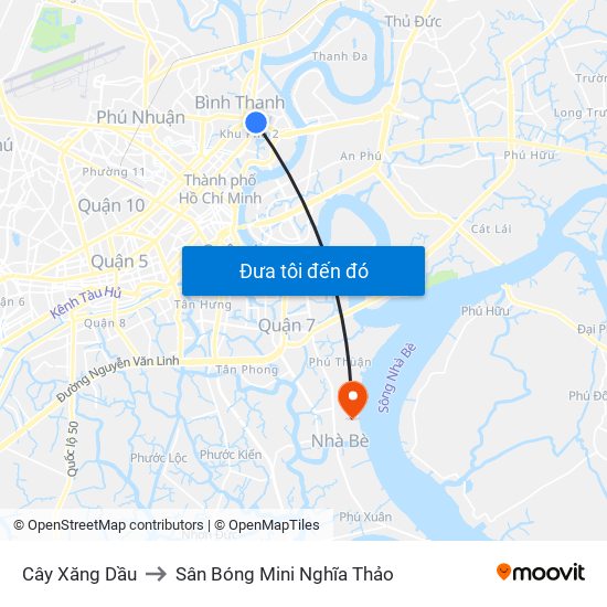 Cây Xăng Dầu to Sân Bóng Mini Nghĩa Thảo map