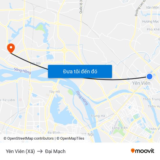 Yên Viên (Xã) to Đại Mạch map