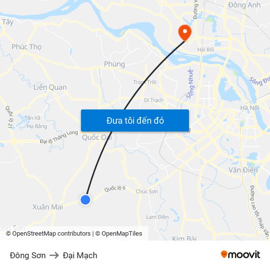 Đông Sơn to Đại Mạch map