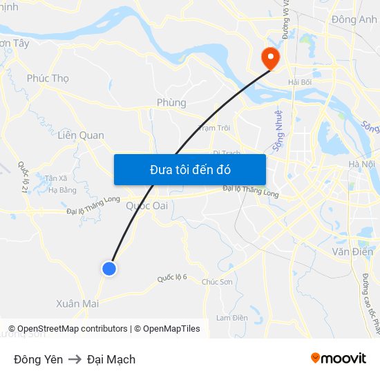 Đông Yên to Đại Mạch map