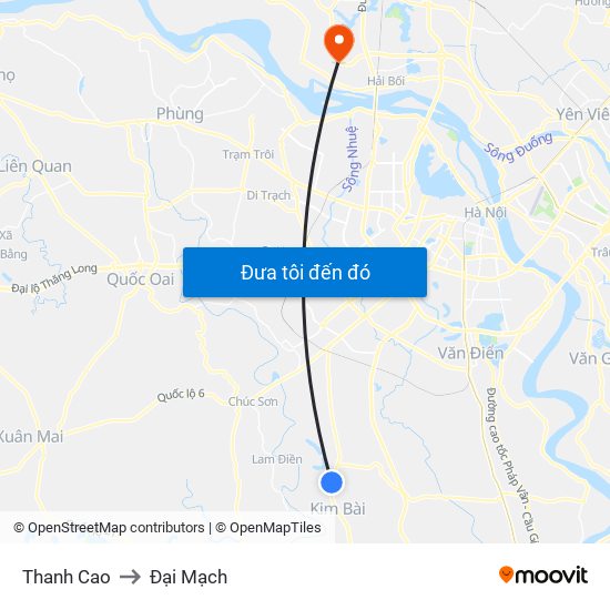 Thanh Cao to Đại Mạch map
