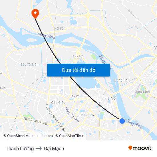Thanh Lương to Đại Mạch map