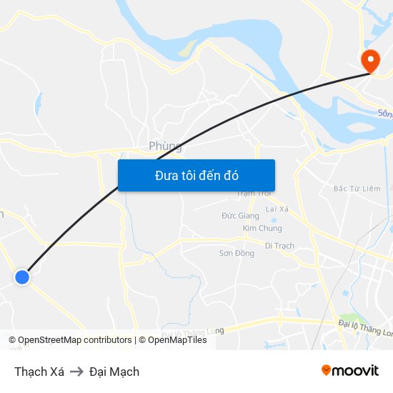 Thạch Xá to Đại Mạch map