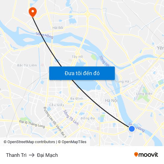 Thanh Trì to Đại Mạch map