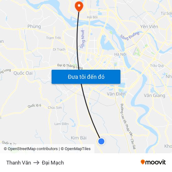 Thanh Văn to Đại Mạch map