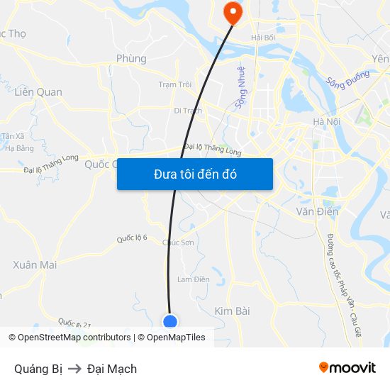 Quảng Bị to Đại Mạch map