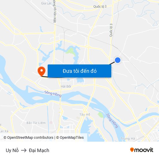 Uy Nỗ to Đại Mạch map