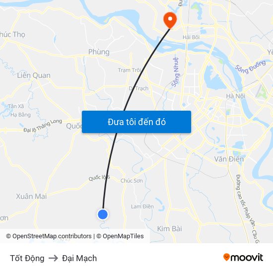 Tốt Động to Đại Mạch map