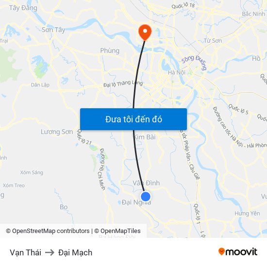Vạn Thái to Đại Mạch map