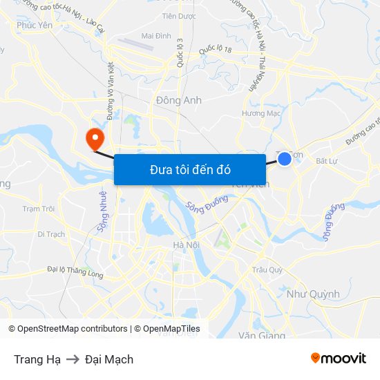 Trang Hạ to Đại Mạch map