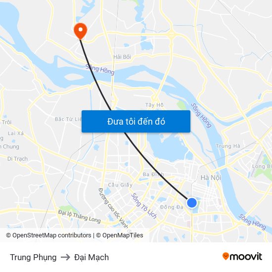 Trung Phụng to Đại Mạch map