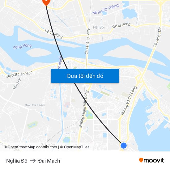 Nghĩa Đô to Đại Mạch map