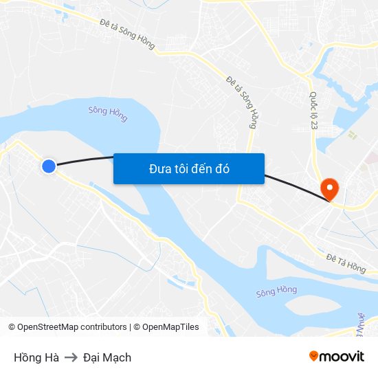 Hồng Hà to Đại Mạch map