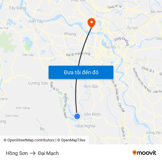 Hồng Sơn to Đại Mạch map
