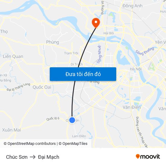 Chúc Sơn to Đại Mạch map