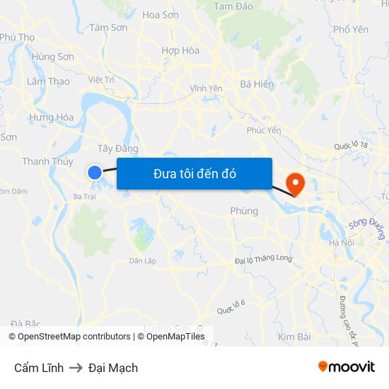 Cẩm Lĩnh to Đại Mạch map