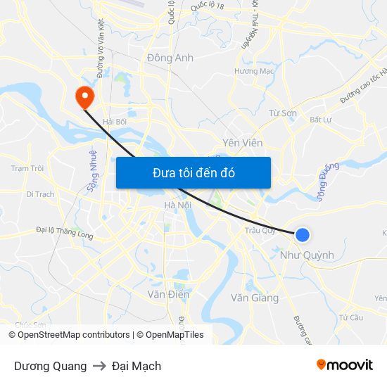 Dương Quang to Đại Mạch map