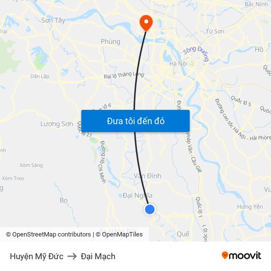 Huyện Mỹ Đức to Đại Mạch map