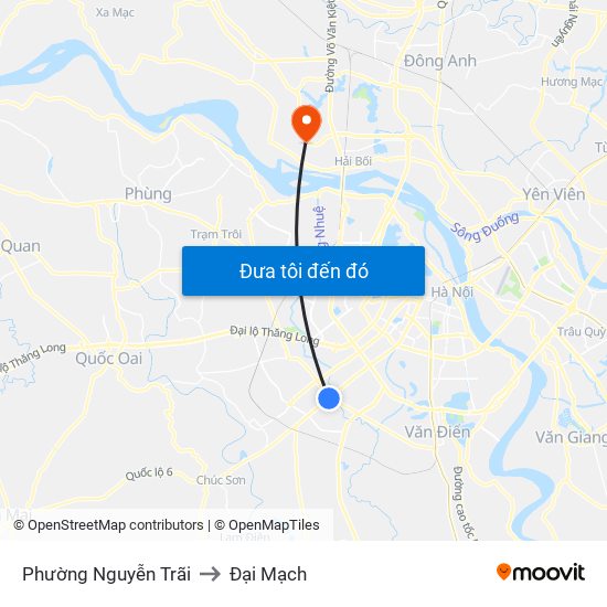 Phường Nguyễn Trãi to Đại Mạch map