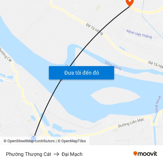 Phường Thượng Cát to Đại Mạch map