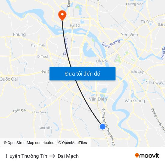 Huyện Thường Tín to Đại Mạch map