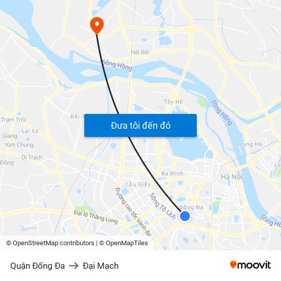 Quận Đống Đa to Đại Mạch map