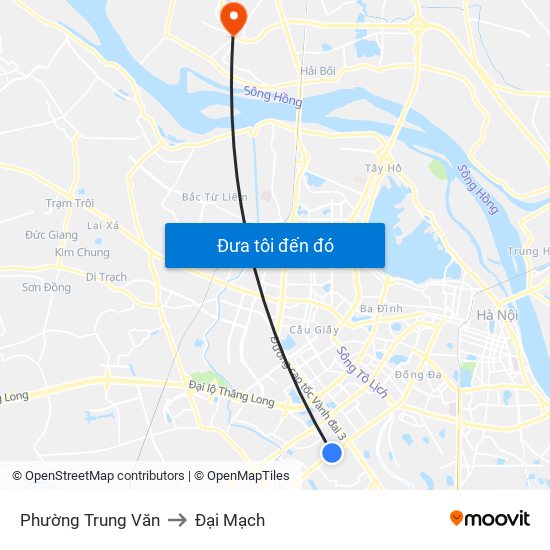 Phường Trung Văn to Đại Mạch map