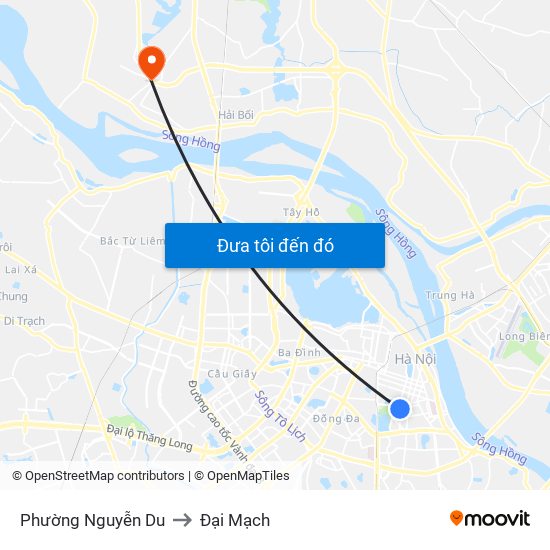 Phường Nguyễn Du to Đại Mạch map