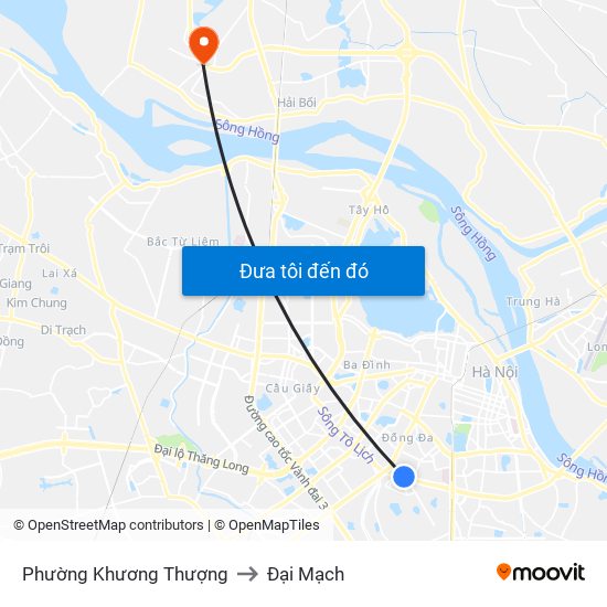 Phường Khương Thượng to Đại Mạch map