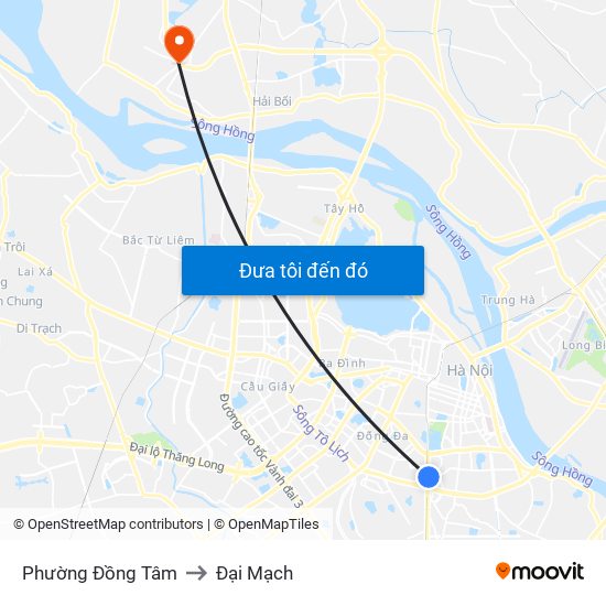 Phường Đồng Tâm to Đại Mạch map