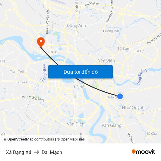 Xã Đặng Xá to Đại Mạch map