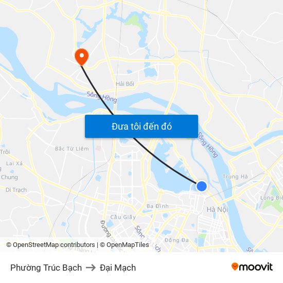 Phường Trúc Bạch to Đại Mạch map