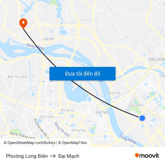 Phường Long Biên to Đại Mạch map