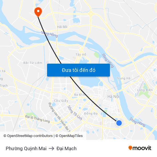 Phường Quỳnh Mai to Đại Mạch map