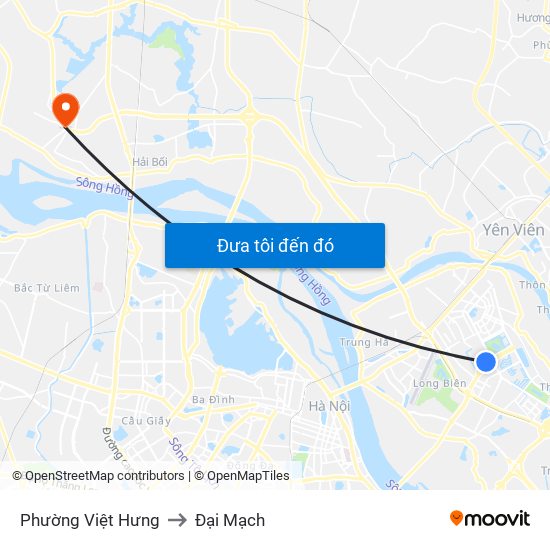 Phường Việt Hưng to Đại Mạch map