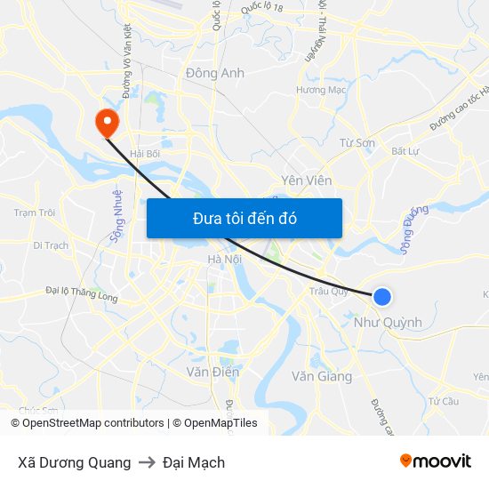 Xã Dương Quang to Đại Mạch map
