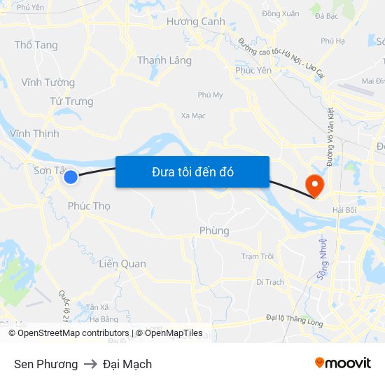Sen Phương to Đại Mạch map