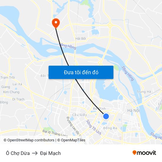 Ô Chợ Dừa to Đại Mạch map