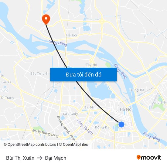 Bùi Thị Xuân to Đại Mạch map