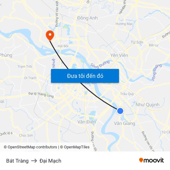 Bát Tràng to Đại Mạch map