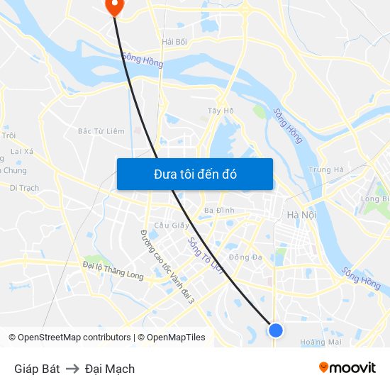 Giáp Bát to Đại Mạch map
