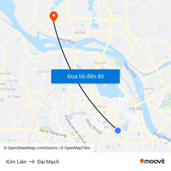 Kim Liên to Đại Mạch map