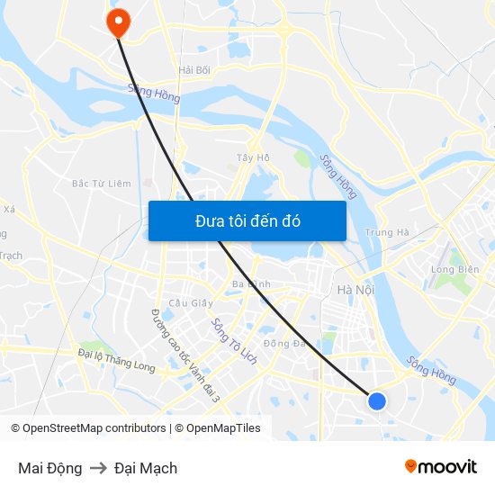 Mai Động to Đại Mạch map